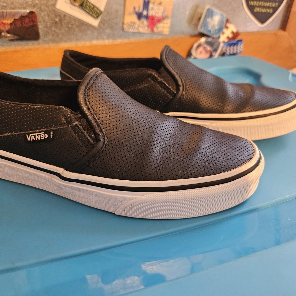 Vans Black Perforated Slip-Ons